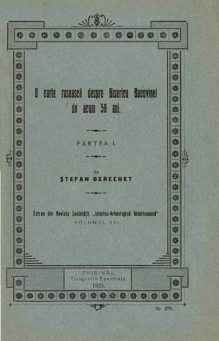 Stefan Berechet Biserica Bucovinei